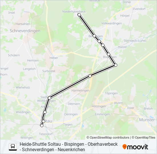 Автобус HEIDE-SHUTTLE 4: карта маршрута