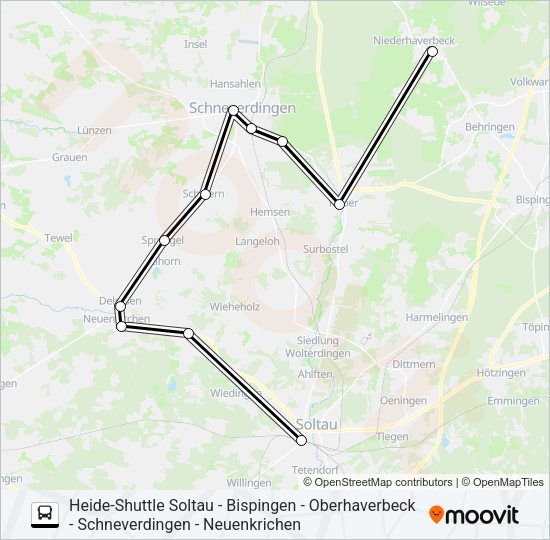 Автобус HEIDE-SHUTTLE 4: карта маршрута