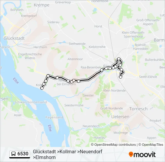 Автобус 6530: карта маршрута