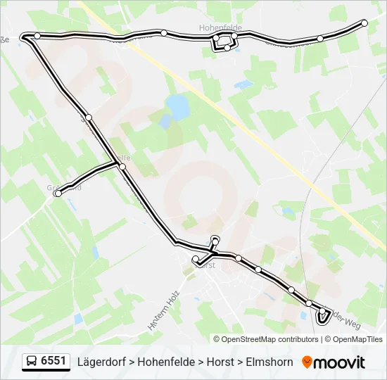 6551 Bus Line Map