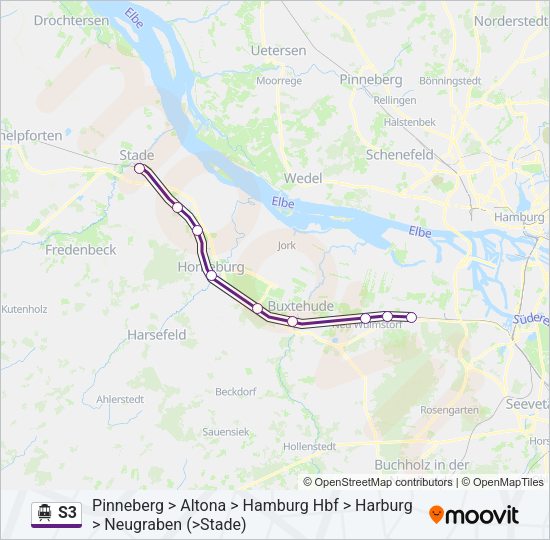 S-Bahnlinie S3 Karte