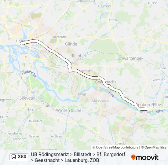 X80 Bus Line Map