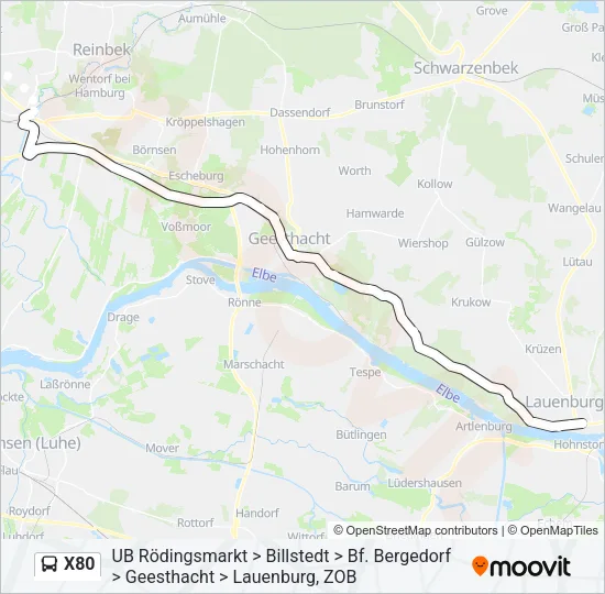 X80 Bus Line Map