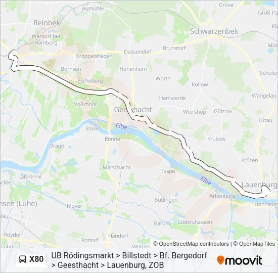 X80 Bus Line Map