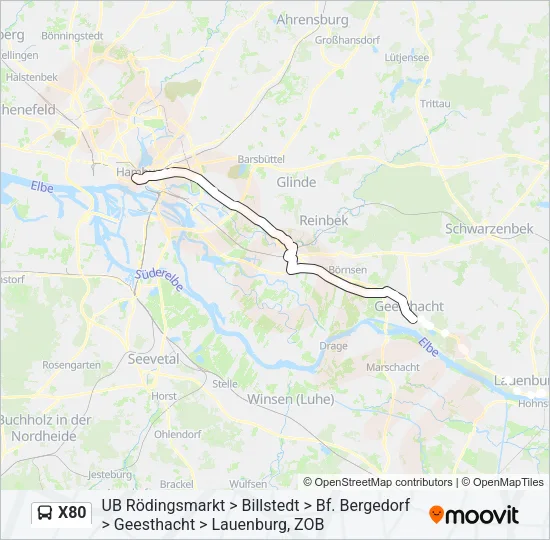 X80 Bus Line Map
