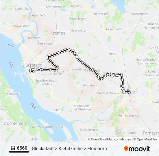 Автобус 6560: карта маршрута