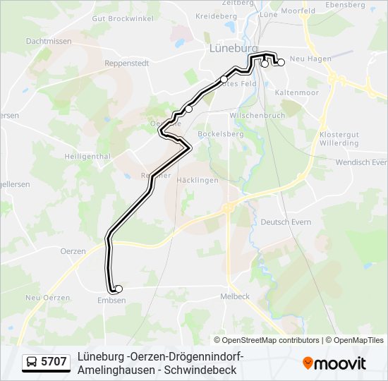 5707 bus Line Map