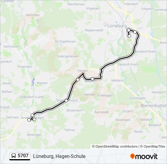 5707 bus Line Map