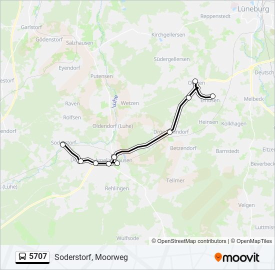 5707 bus Line Map