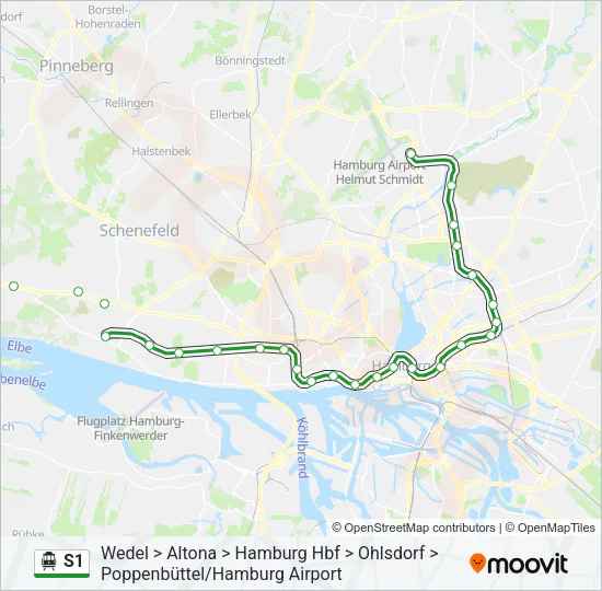 S1 S-Bahn Line Map
