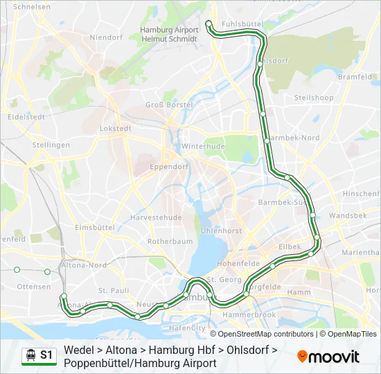 S1 S-Bahn Line Map