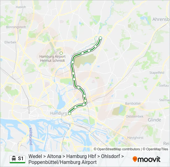 S1 S-Bahn Line Map