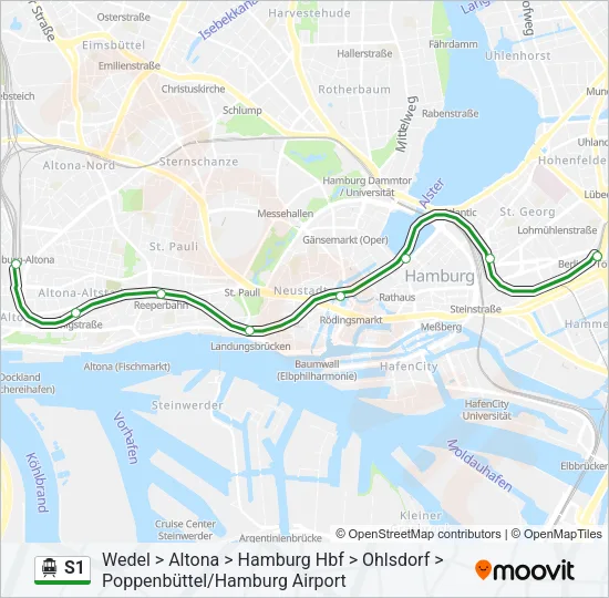 S1 S-Bahn Line Map
