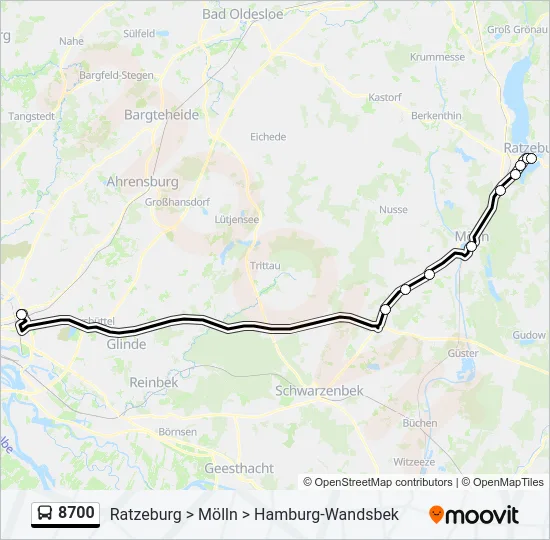 Автобус 8700: карта маршрута