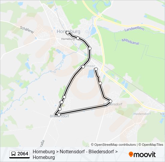 2064 bus Line Map