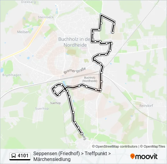 Автобус 4101: карта маршрута