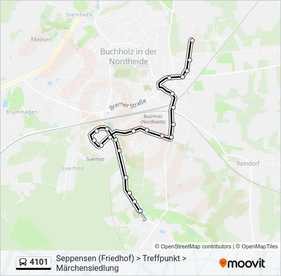 Автобус 4101: карта маршрута