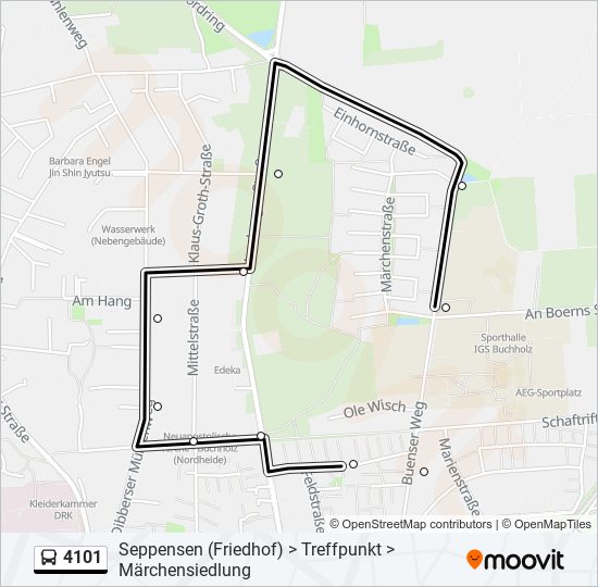Автобус 4101: карта маршрута