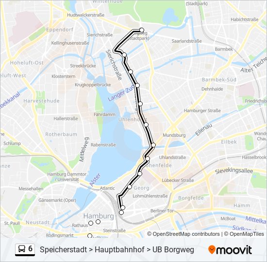 6 bus Line Map