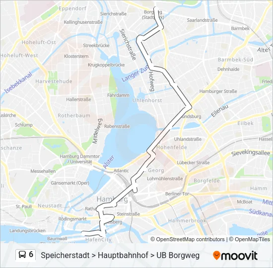 6 Bus Line Map