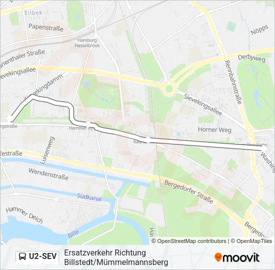 Автобус U2-SEV: карта маршрута
