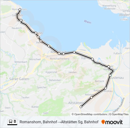 B Route: Schedules, Stops & Maps - Romanshorn, Bahnhof‎→Altstätten Sg ...