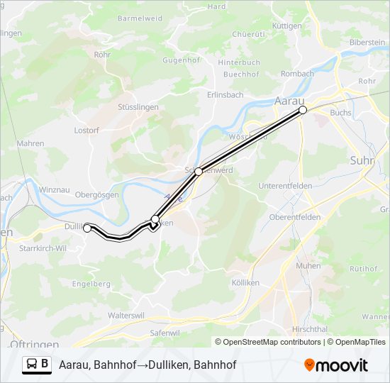 b Route Schedules, Stops & Maps Aarau, Bahnhof‎→Dulliken, Bahnhof