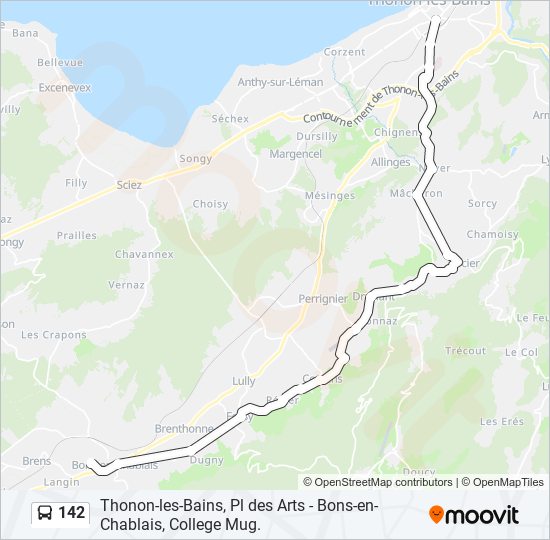 142 Route: Schedules, Stops & Maps - Thonon-Les-Bains, Pl Des Arts‎→ ...