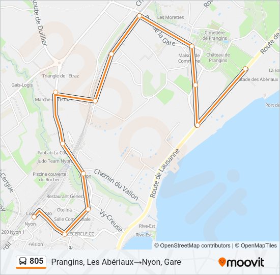 805 Bus Line Map