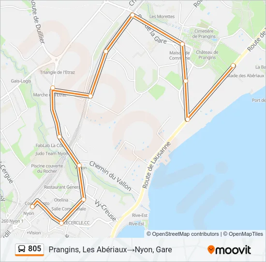 805 Bus Line Map