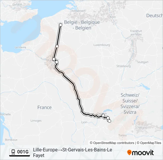 001G Train Line Map