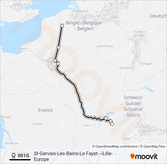 001G Train Line Map