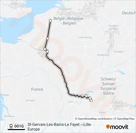 001G Train Line Map