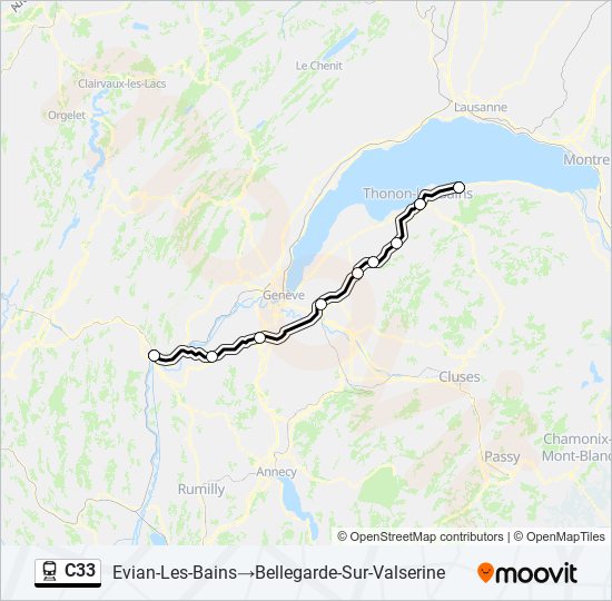 C33 train Line Map