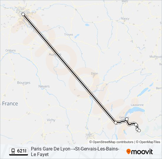 621I train Line Map