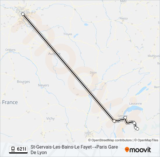 621I Train Line Map