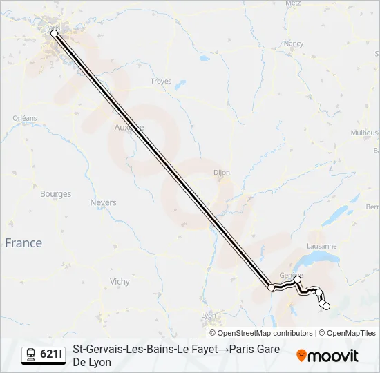 621I Train Line Map