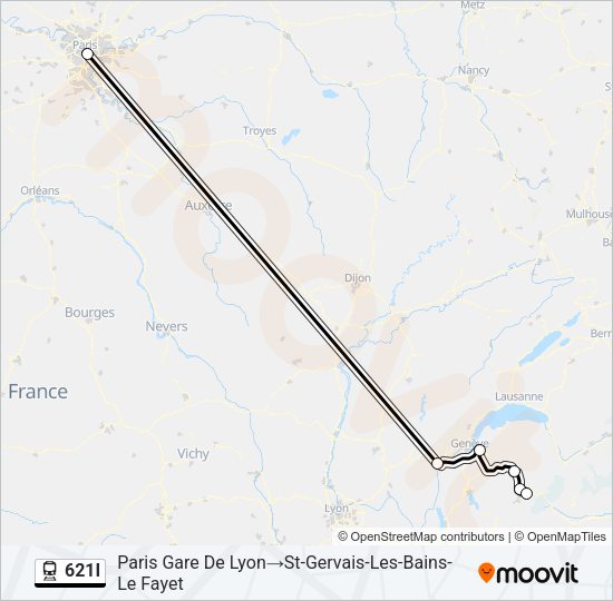 621I Train Line Map