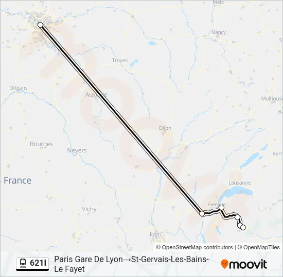 621I Train Line Map