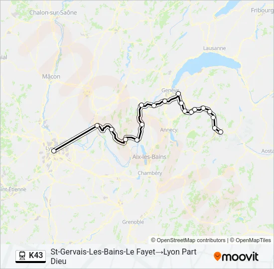 K43 Train Line Map