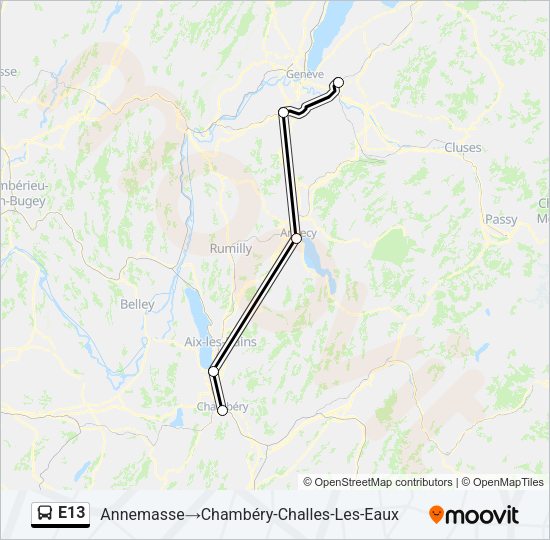 E13 Bus Line Map