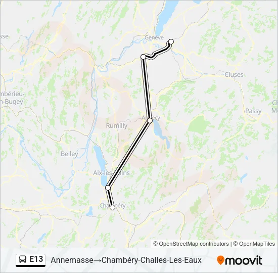 E13 Bus Line Map