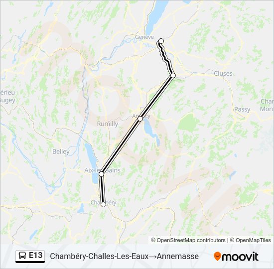 E13 Bus Line Map