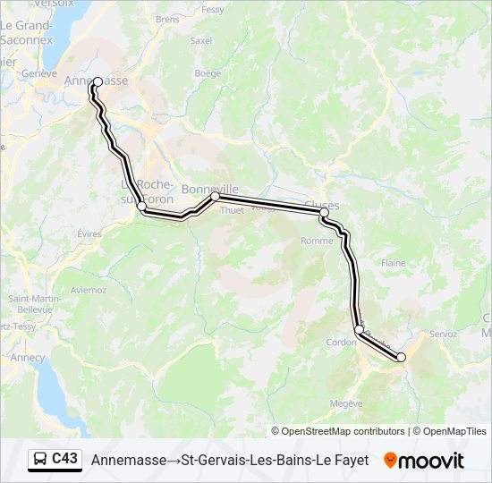 C43 Bus Line Map