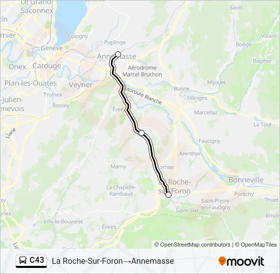 C43 Bus Line Map