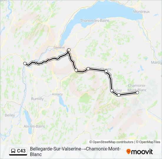 C43 Bus Line Map