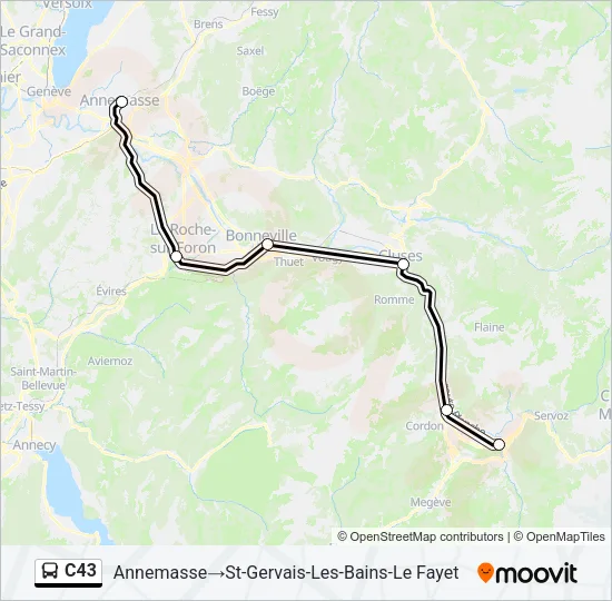 C43 Bus Line Map