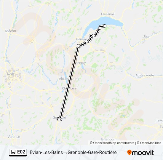 E02 Bus Line Map