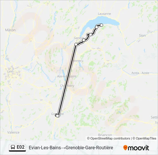 E02 Bus Line Map