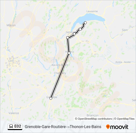 E02 Bus Line Map
